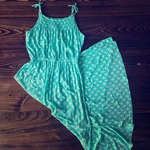 CHEROKEE | High Low Maxi Dress | Turquoise & Pink